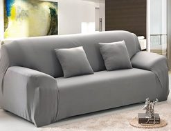 jersey fitted sofa light grey