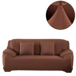 jersey fitted sofa cover light brown