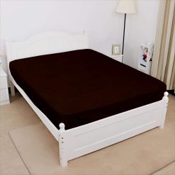 Jersey fitted sheet dark brown