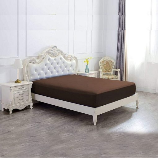 jersey fitted sheet brown