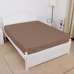 jersey fitted sheet light brown