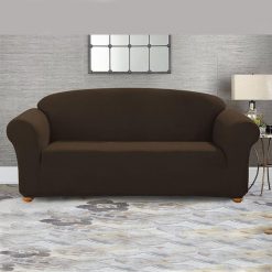 jersey sofa cover chocolate