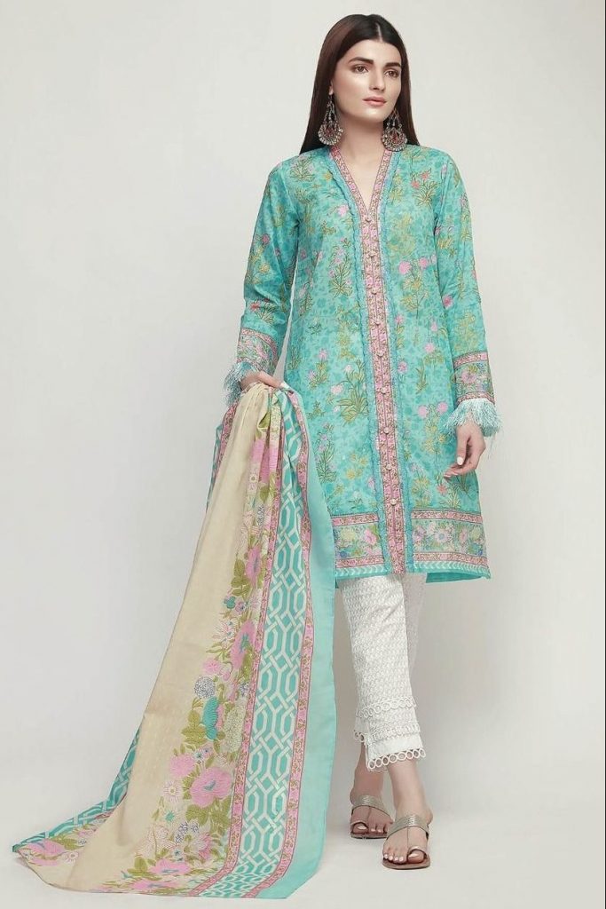Khaadi 3pc Unstiched Lawn Suit 2022 Khaadi Summer Collection 2022