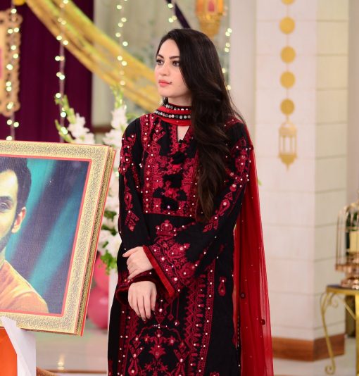 neelam munir latest lawn collection 2021 fancy dress with mirror work