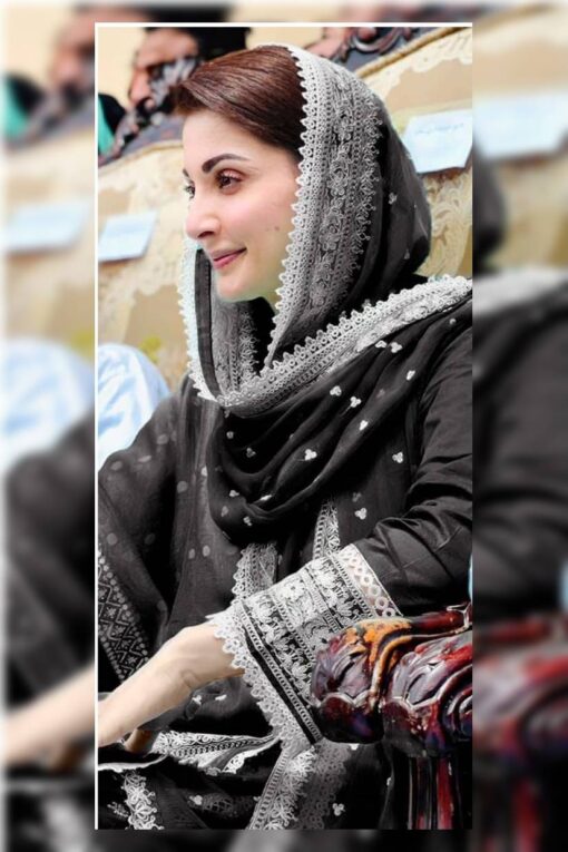 Maryam Nawaz summer lawn collections 2023 | Maryam Nawaz black dress