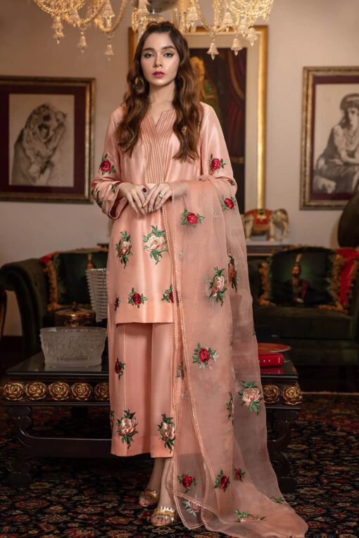 HONEY WAQAR fully embroidered silk with organza dupatta | HONEY WAQAR winter collections 2023