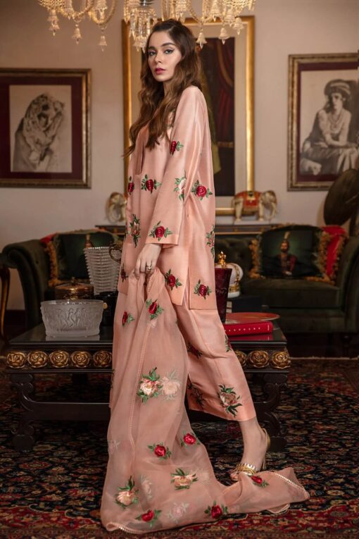 HONEY WAQAR fully embroidered silk with organza dupatta | HONEY WAQAR winter collections 2023