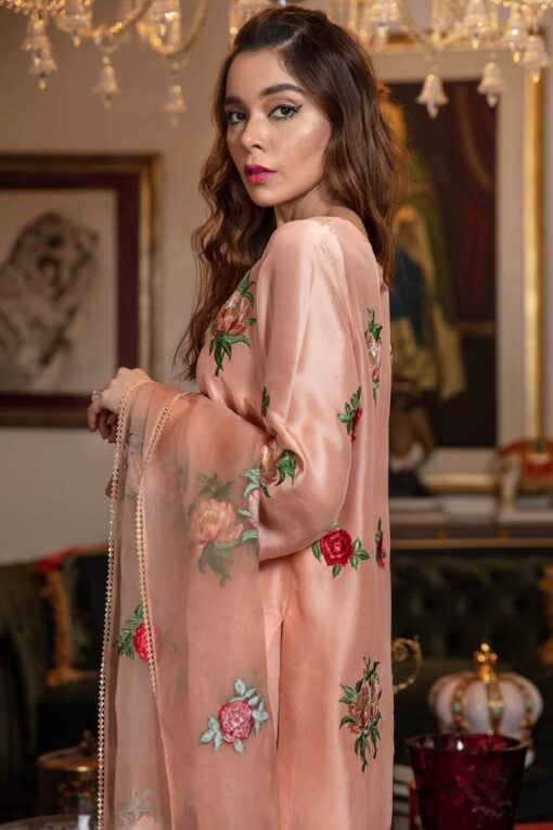 HONEY WAQAR fully embroidered silk with organza dupatta | HONEY WAQAR winter collections 2023
