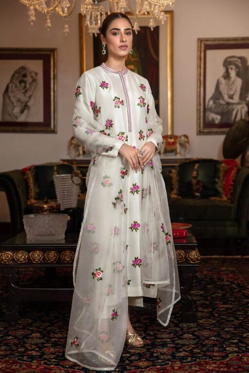 HONEY WAQAR fully embroidered silk with organza dupatta | HONEY WAQAR winter collections 2023