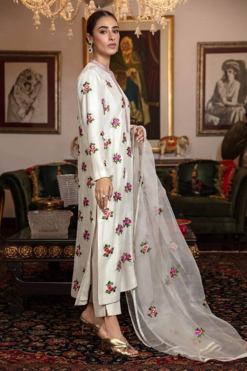 HONEY WAQAR fully embroidered silk with organza dupatta | HONEY WAQAR winter collections 2023