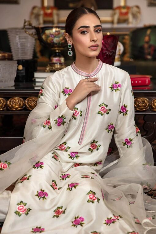 HONEY WAQAR fully embroidered silk with organza dupatta | HONEY WAQAR winter collections 2023