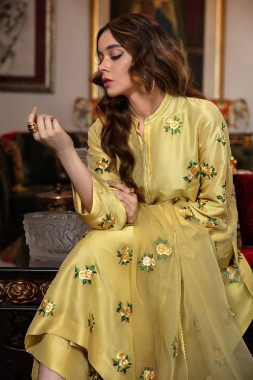 HONEY WAQAR fully embroidered silk with organza dupatta | HONEY WAQAR winter collections 2023