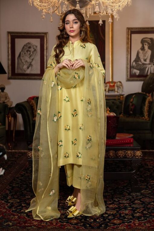 HONEY WAQAR fully embroidered silk with organza dupatta | HONEY WAQAR winter collections 2023