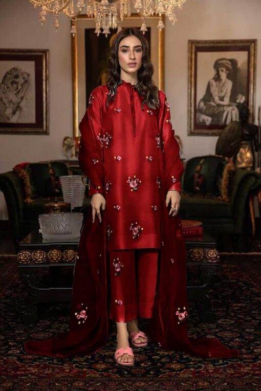 HONEY WAQAR fully embroidered silk with organza dupatta | HONEY WAQAR winter collections 2022