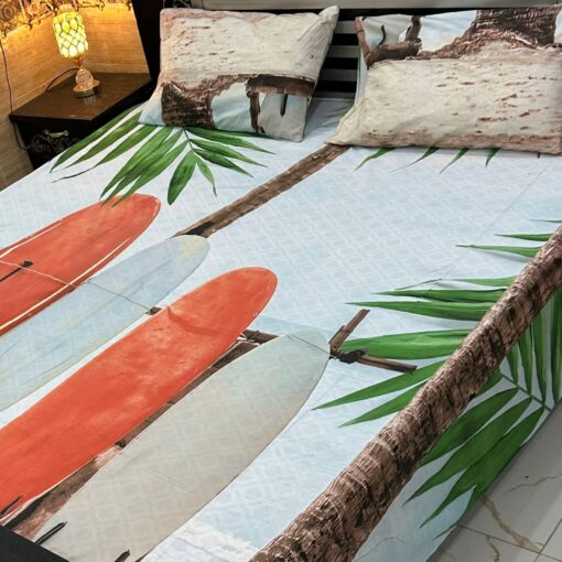 3 Pcs printed cotten bedsheet 2022
