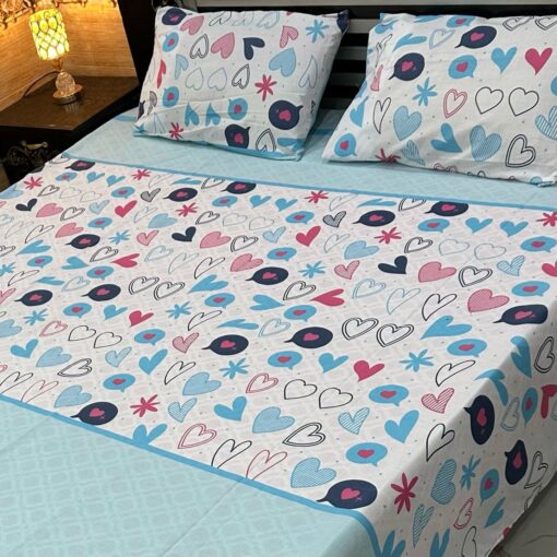 3 Pcs printed cotten bedsheet 2022