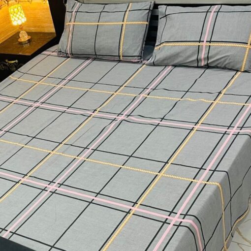 3 Pcs printed cotten bedsheet 2022