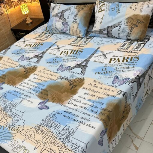 3 Pcs printed cotten bedsheet 2022