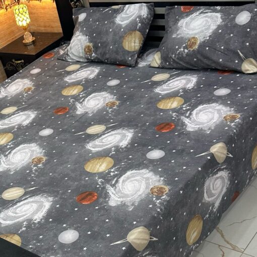 3 Pcs printed cotten bedsheet 2022