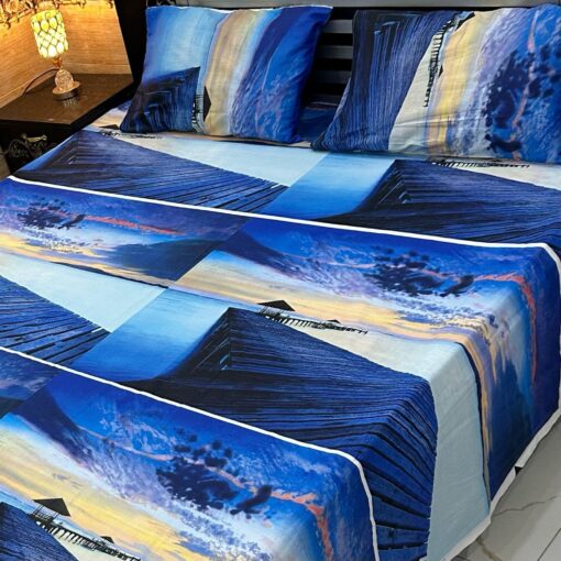 3 Pcs printed cotten bedsheet 2022