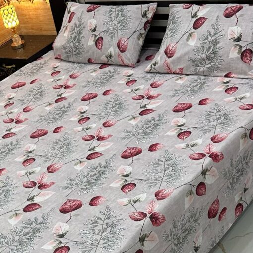 3 Pcs printed cotten bedsheet 2022