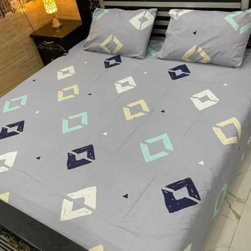 3 Pcs printed cotten bedsheet 2022