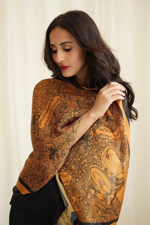 Digital Printed Silk Poetry Wool Shawl 2023