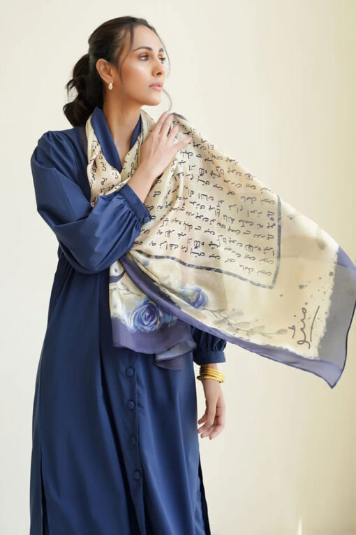 Digital Printed Silk Poetry Wool Shawl 2023