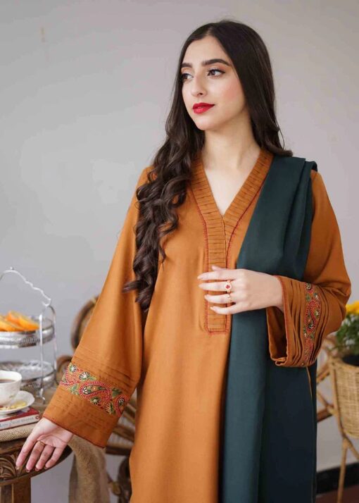 Aisling By Nirmal 3Pcs Embroidered Dhanak Collection 2023