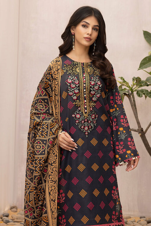 3pcs embroidered winter linen collections 2023
