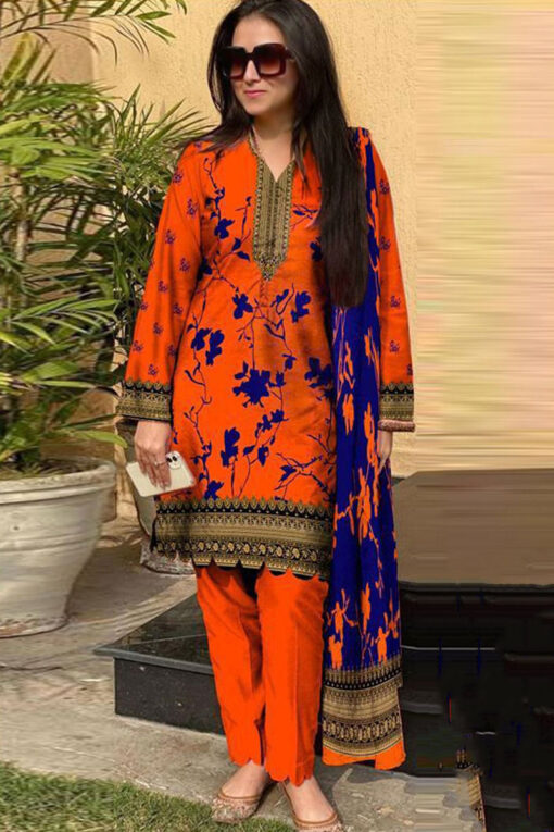 3pcs embroidered winter linen collections 2023