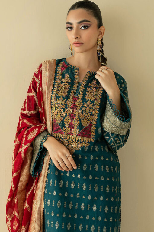 3pcs embroidered winter linen collections 2023