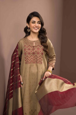3pcs embroidered winter linen collections 2023