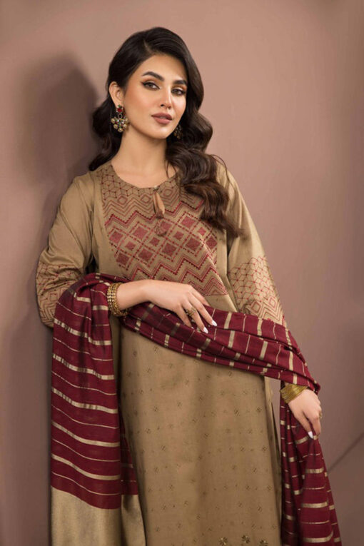 3pcs embroidered winter linen collections 2023