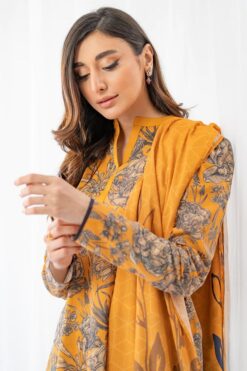 Zanib Chottani 3pcs Unstitched Digital Print Slub Khaddar Collection 2023
