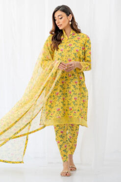 Zanib Chottani 3pcs Unstitched Digital Print Slub Khaddar Collection 2023