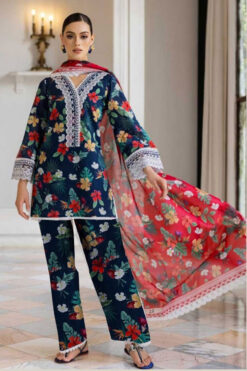 Zanib Chottani 3pcs Unstitched Digital Print Slub Khaddar Collection 2023