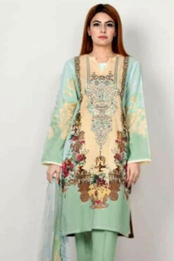 3pcs embroidered winter linen collections 2023