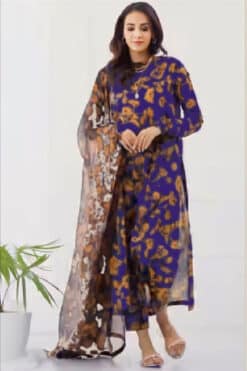 Zanib Chottani 3pcs Unstitched Digital Print Slub Khaddar Collection 2023