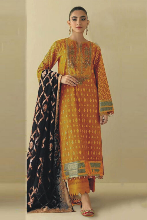 3pcs embroidered winter linen collections 2023
