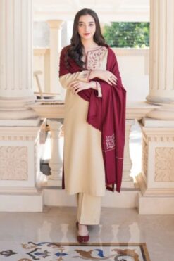 Aisling By Nirmal 3Pcs Embroidered Dhanak Collection 2023