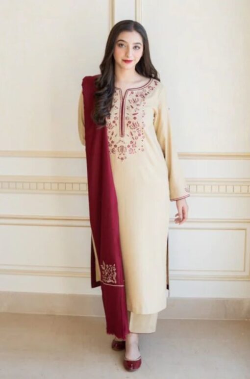Aisling By Nirmal 3Pcs Embroidered Dhanak Collection 2023
