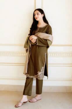 Aisling By Nirmal 3Pcs Embroidered Dhanak Collection 2023